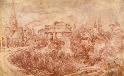 Landskap med figurer av François Boucher