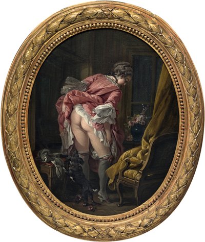 ""det indiskrete øyet"" Maleri av Francois Boucher (1703-1770) ca. 1742 Privat samling av François Boucher