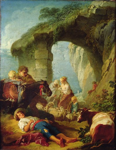 Pastoral scene av François Boucher