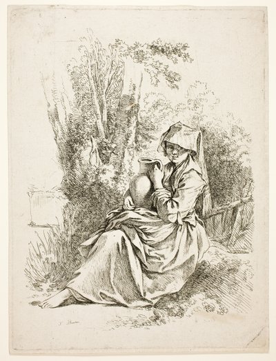 Bondekvinne med mugge av François Boucher
