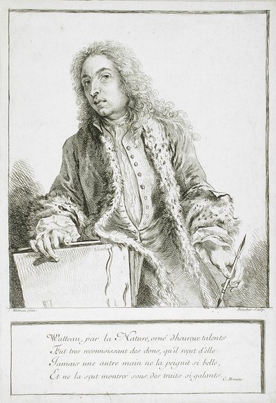 Portrett av Antoine Watteau av François Boucher