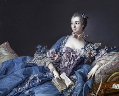 Portrett av Marquise de Pompadour (1721-1764) (Portrett av Jeanne Antoinette Poisson, Marquise de Pompadour (kjent som Madame de Pompadour) av François Boucher