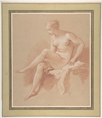 Sittende kvinnelig nakenfigur av François Boucher