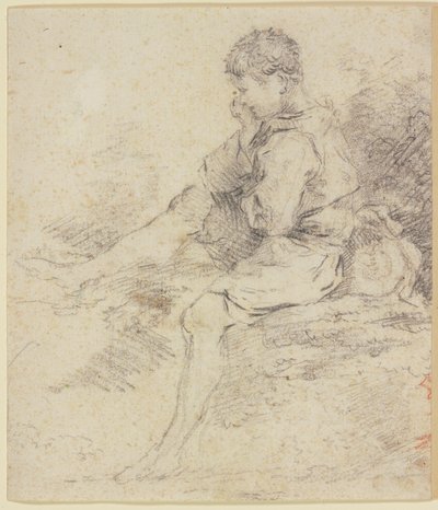 Sittende gutt med bare ben av François Boucher
