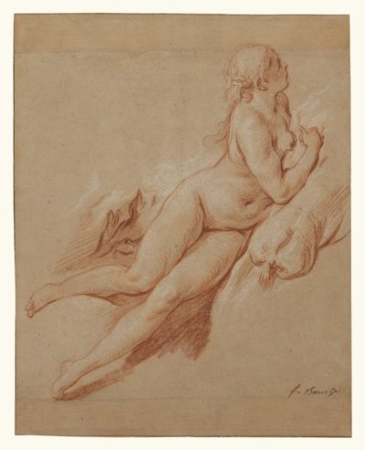 Studie av en liggende naken av François Boucher
