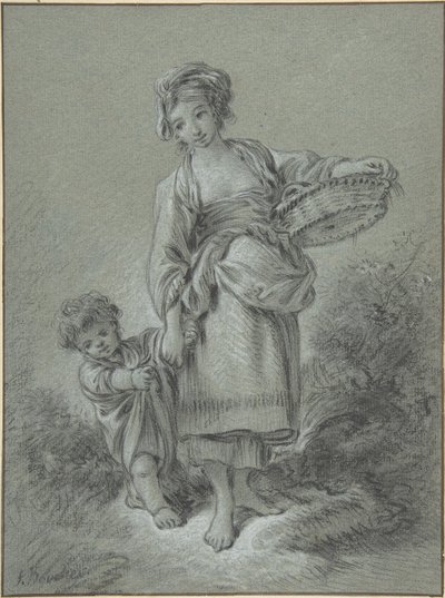 Kvinne og gutt av François Boucher