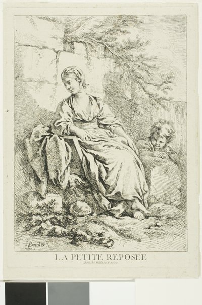 Ung kvinne hviler av François Boucher