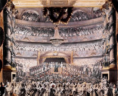 Louis XVIII (1755-1824) deltar på teateret i Odeon på en fest holdt av nasjonalgarden i Paris i 1819 Tegning av Francois Buffet (1789-1843) Søn. 36x44 cm Versailles, musee du chateau av Francois Buffet