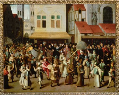 Prosesjon for Den katolske liga på Place de Grevein Paris av Francois Bunel