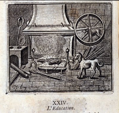 Utdanning. Fabler av Jean de La Fontaine (1621-95). Illustrasjon av Francois Chauveau (1613-1676). Utgave av 1728. av Francois Chauveau