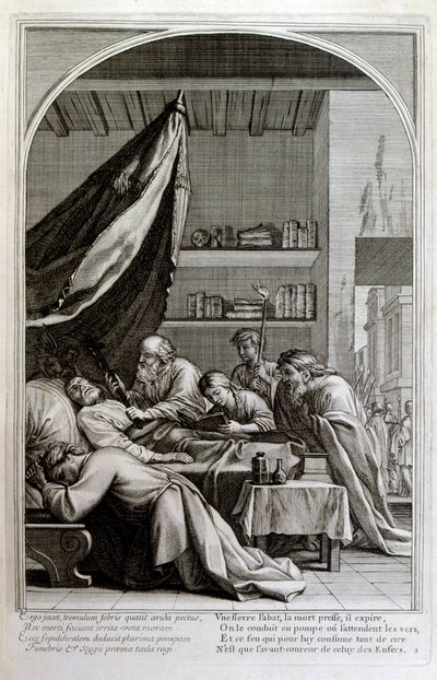 Gravering av Francois Chauveau 1680 'The life of St Bruno' grunnlegger av Chartreux-ordenen av Francois Chauveau