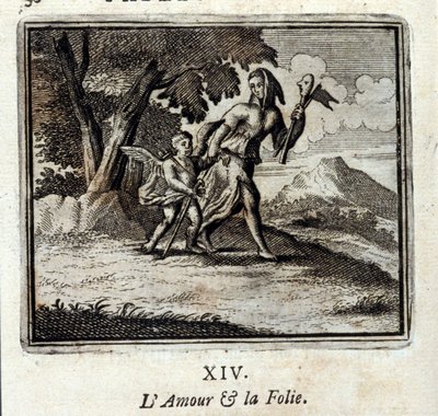 Kjærlighet og galskap. Fabler av Jean de La Fontaine (1621-95). Illustrasjon av François Chauveau (1613-1676). Utgave av 1728. av Francois Chauveau