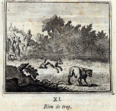 Ingenting for mye. Fabler av Jean de La Fontaine (1621-95). Illustrasjon av Francois Chauveau (1613-1676). Utgave av 1728. av Francois Chauveau