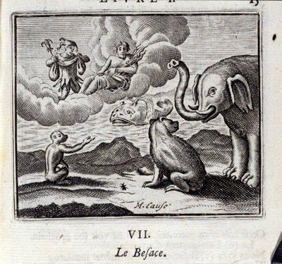 Baggen. Fabler av Jean de La Fontaine (1621-95). Illustrasjon av Francois Chauveau (1613-1676). Utgave av 1728. av Francois Chauveau