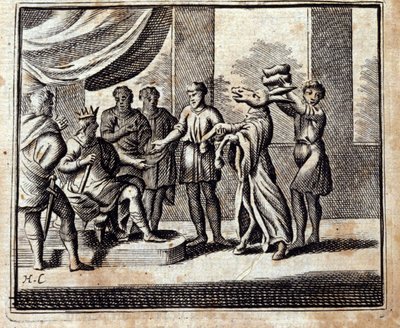 Charlatanen. Fabler av Jean de La Fontaine (1621-95). Illustrasjon av Francois Chauveau (1613-1676). Utgave av 1728. av Francois Chauveau