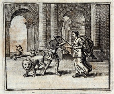 Følgesvennene til Ulysses. Fabler av Jean de La Fontaine (1621-95). Illustrasjon av François Chauveau (1613-1676). Utgave av 1728. av Francois Chauveau