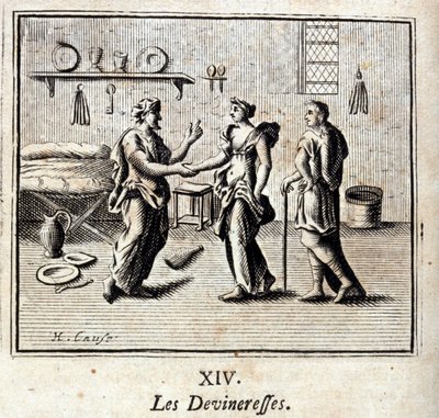 Spåmennene. Fabler av Jean de La Fontaine (1621-95). Illustrasjon av Francois Chauveau (1613-1676). Utgave av 1728. av Francois Chauveau