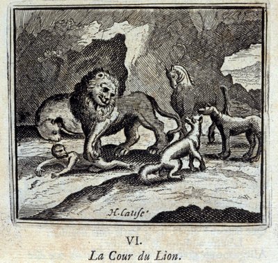 Løveretten. Fabler av Jean de La Fontaine (1621-95). Illustrasjon av François Chauveau (1613-1676). Utgave av 1728. av Francois Chauveau