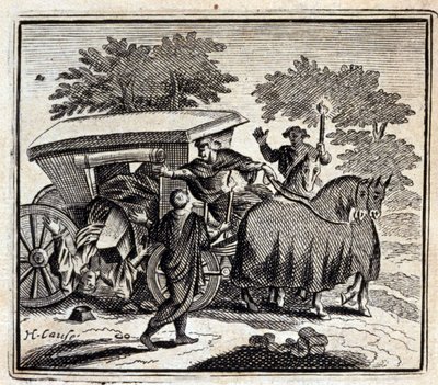 Kuren og døden. Fabler av Jean de La Fontaine (1621-95). Illustrasjon av François Chauveau (1613-1676). Utgave av 1728. av Francois Chauveau