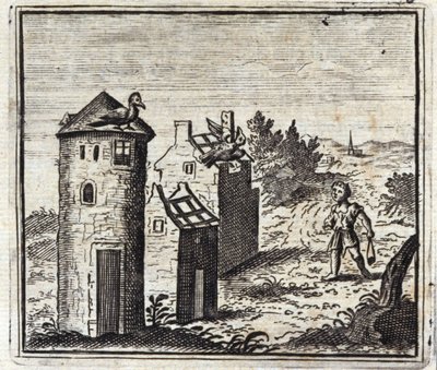 De to duene. Fabler av Jean de La Fontaine (1621-95). Illustrasjon av Francois Chauveau (1613-1676). Utgave av 1728. av Francois Chauveau