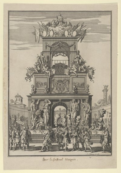 Triumfbue reist til ære for kardinal Mazarin etter Pyreneene-traktaten..., ca. 1664-5. av Francois Chauveau