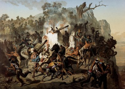 Nederlag for Modogs 15. april 1873, av Francois Constant Mes (? -1905) av Francois Constant Mes