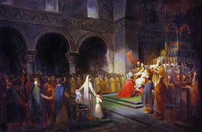Kroningen av Pepin le Bref ved Saint Denis Abbey av Francois Dubois