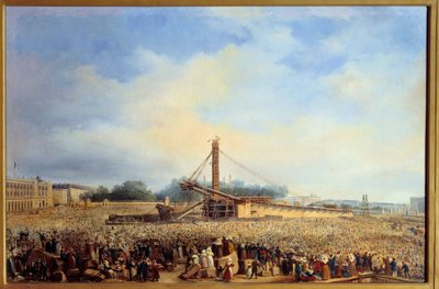 Oppføring av obelisque de Luxor place de la concorde i Paris (25. oktober av Francois Dubois