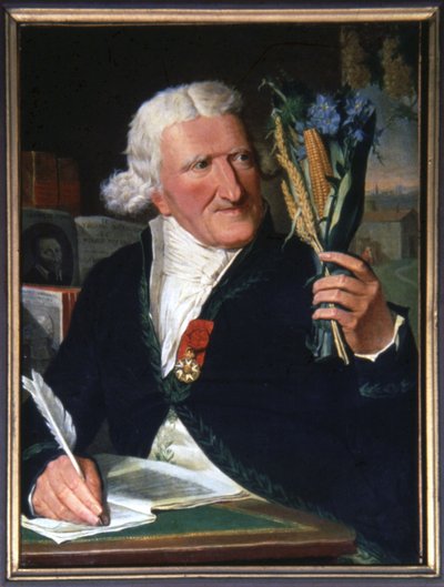 Parmentier holder men og potetblomsten av Francois Dumont