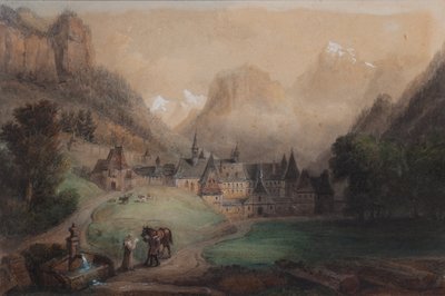 La Grande Chartreuse 1869 (Akvarell på papir) av Francois Edme Ricois