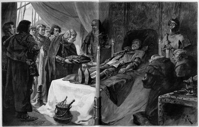 Hundreårskrig: Connetable Bernard du Guesclins død (1320-1380) av Francois Edouard Zier