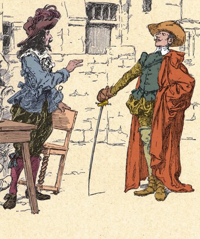 Møte med Cyrano, ung, ankommer Paris, med D