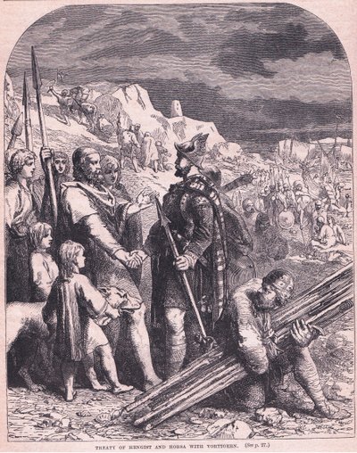 Hengist- og Horsa-traktaten med Vortigern 600 e.Kr av Francois Edouard Zier
