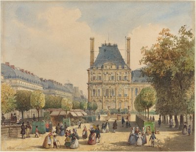 Rue de Rivoli og Pavillon Marsan av Francois Etienne Villeret