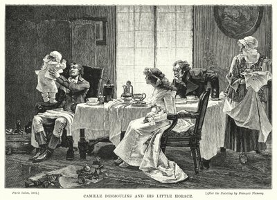 Camille Desmoulins og hans lille Horace av Francois Flameng