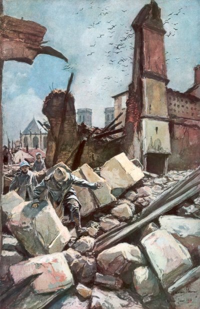 På de gamle murene i Verdun, Frankrike, juni 1916, 1926. av Francois Flameng