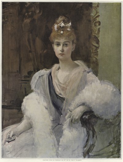 Skisse for et portrett av Mme de M av Francois Flameng