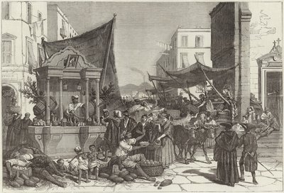 En gate i Napoli (gravering) av Francois Fortune Antoine (after) Ferogio