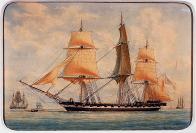 Korvetten La Favorita, akvarell av Francois Roux (1811-1882), Frankrike av Francois Geoffroy Roux