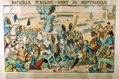 Slaget ved Essling - Montebellos død, 21. mai 1809, c1835 av Francois Georgin