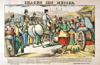 Napoleons vender tilbake til Paris fra øya Elba, 1815, c1835 av Francois Georgin