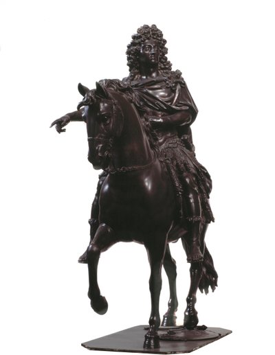 Ridesportrett av kongen av Frankrike Louis XIV (bronseskulptur av Francois Girardon
