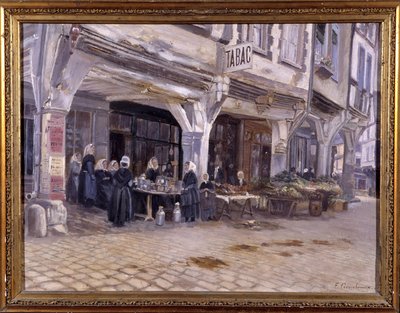 Marked under verandaene i Dinan - av F. Gombeaux, sent på 1800-tallet av Francois Gombeaux
