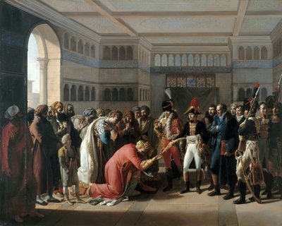 Bonaparte presenterer sabelen til militærsjefen i Alexandria, juli 1798 av Francois Henri Mulard
