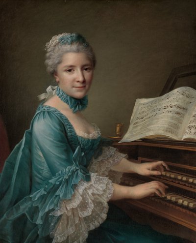 Portrett av en kvinne, sies å være Madame Charles Simon Favart..., 1757. av Francois Hubert Drouais