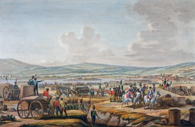 Napoleon besøkte beleiringsverket ved Danzig ledet av marskalk Lefebvre, 9. mai 1807 av Francois Jacques Dequevauviller