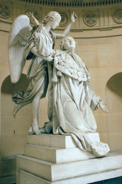 The Apotheosis of Louis XVI (1754-93), også kalt Louis XVI holdt av en engel, 1825 (marmor) av Francois Joseph Bosio