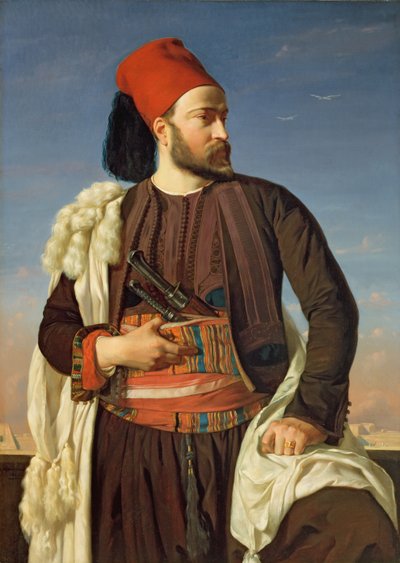 Portrett av Leconte de Floris i uniformen til den egyptiske hæren, 1840 av Francois Leon Benouville