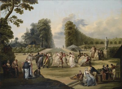 Ball i Tivoli, Paris, 1799 av Francois Louis Joseph Watteau