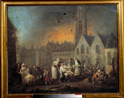 Revolusjonære kriger: Beleiring av Lille av Francois Louis Joseph Watteau
